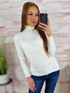 Anyagában mintás, félgarbós, gépi kötött anyagú felső S-M