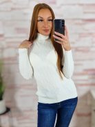 Anyagában mintás, félgarbós, gépi kötött anyagú felső S-M