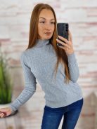 Anyagában mintás, félgarbós, gépi kötött anyagú felső S-M