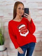 Merry Christmas, denevér ujjú, kötött felső M-L-XL