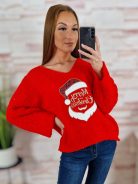 Merry Christmas, denevér ujjú, kötött felső M-L-XL