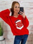 Merry Christmas, denevér ujjú, kötött felső M-L-XL