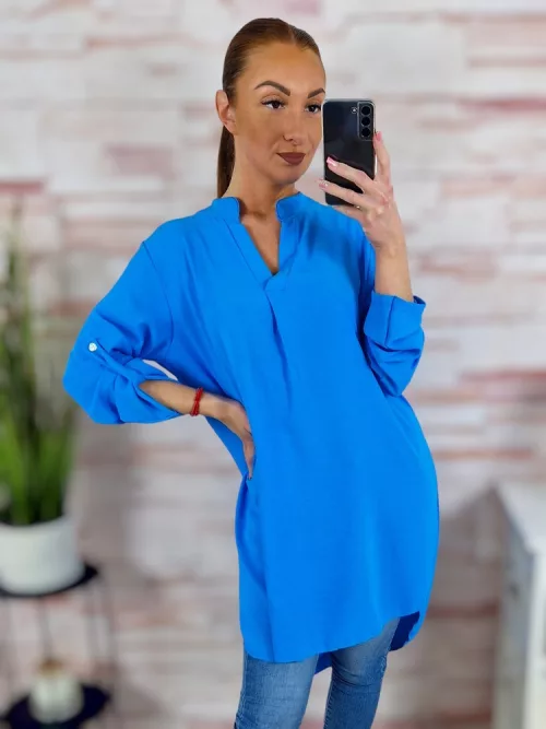 A vonalú, roll-up ujjú, hátul hosszított tunika M-L-XL