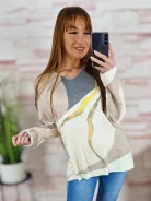 Mintás, szűkülő fazonú, vékony kötött felső XL-XXL