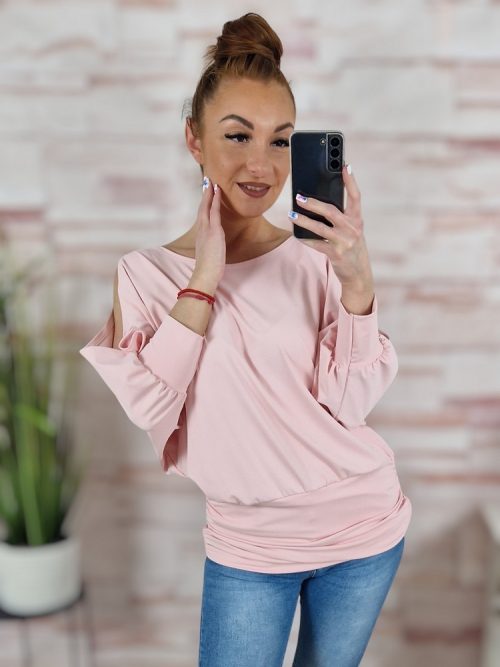 Ujjainál kivágott, selymes hatású, passzés aljú felső M-L