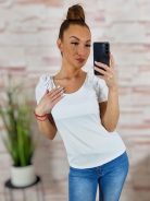 Vállnál fodros díszítésű, bordázott anyagú felső XS-S-M