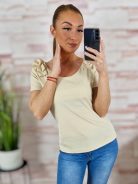 Vállnál fodros díszítésű, bordázott anyagú felső XS-S-M