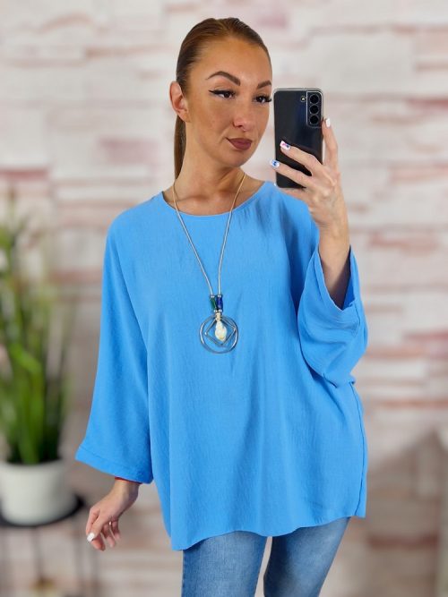 Nyakláncos, denevér ujjú, nagy méretű felső XL-XXL