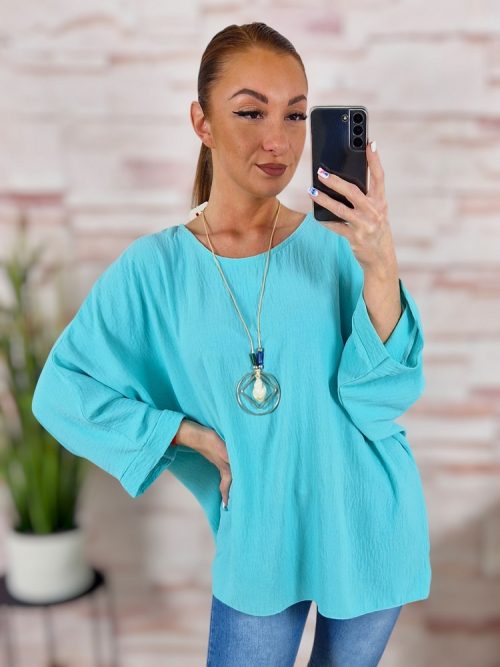 Nyakláncos, denevér ujjú, nagy méretű felső XL-XXL