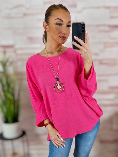 Nyakláncos, denevér ujjú, nagy méretű felső XL-XXL