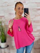 Nyakláncos, denevér ujjú, nagy méretű felső XL-XXL