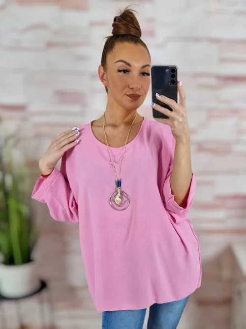 Nyakláncos, denevér ujjú, nagy méretű felső XL-XXL