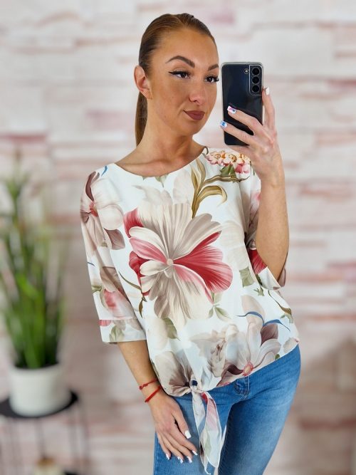 Virágmintás, oldalt megkötős, muszlin felső M-L