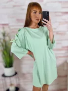 Ujjainál masnis és kivágott, egyenes fazonú ruha M-L-XL