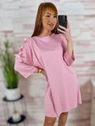 Ujjainál masnis és kivágott, egyenes fazonú ruha M-L-XL