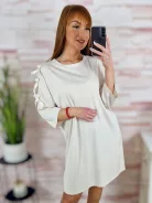 Ujjainál masnis és kivágott, egyenes fazonú ruha M-L-XL