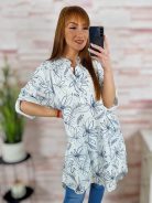 Anyagában virágmintás, mellig gombos ingruha L-XL