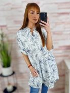 Anyagában virágmintás, mellig gombos ingruha L-XL