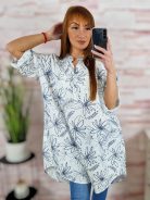 Anyagában virágmintás, mellig gombos ingruha L-XL