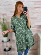 Anyagában virágmintás, mellig gombos ingruha L-XL