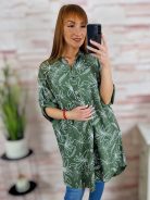 Anyagában virágmintás, mellig gombos ingruha L-XL