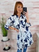 Mintás, végig gombos, 100% pamut ingruha L-XL