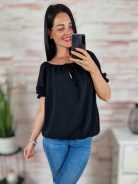 Gumis vállú és aljú, rövid ujjú felső M-L