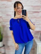 Gumis vállú és aljú, rövid ujjú felső M-L