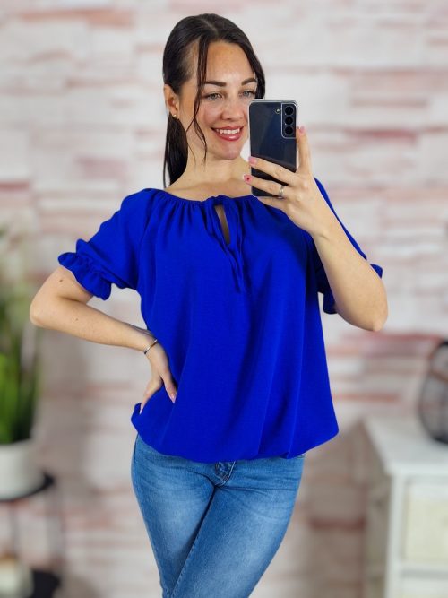 Gumis vállú és aljú, rövid ujjú felső M-L