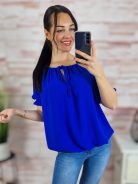 Gumis vállú és aljú, rövid ujjú felső M-L