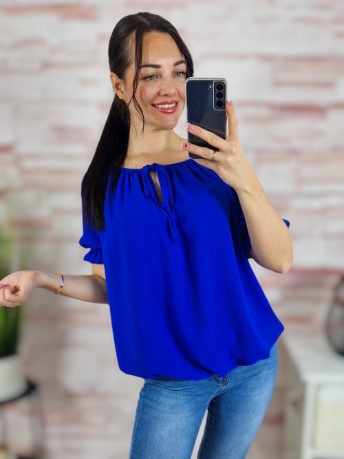 Gumis vállú és aljú, rövid ujjú felső M-L