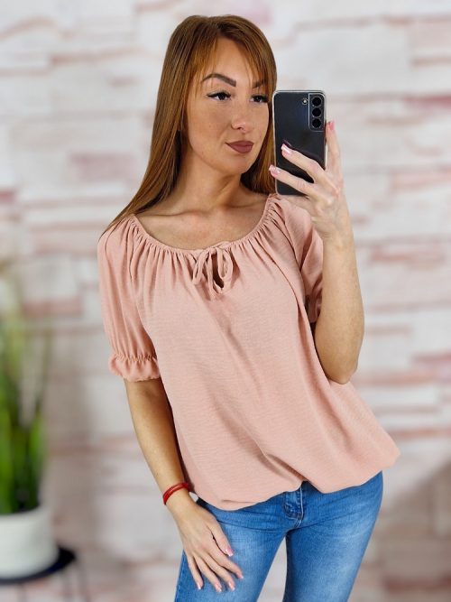 Gumis vállú és aljú, rövid ujjú felső M-L