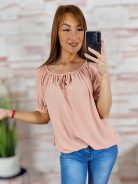 Gumis vállú és aljú, rövid ujjú felső M-L