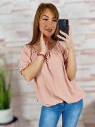 Gumis vállú és aljú, rövid ujjú felső M-L