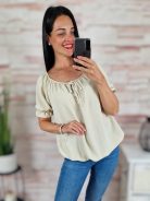 Gumis vállú és aljú, rövid ujjú felső M-L