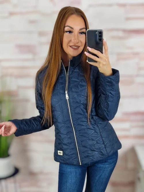 Steppelt, karcsúsított, sötétkék átmeneti kabát XS-S-M