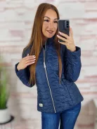 Steppelt, karcsúsított, sötétkék átmeneti kabát XS-S-M