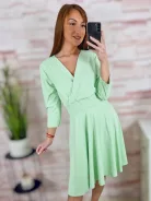 Mellnél átlapolt, selymes anyagú, loknis aljú ruha S-M