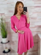 Mellnél átlapolt, selymes anyagú, loknis aljú ruha S-M