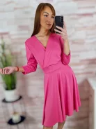 Mellnél átlapolt, selymes anyagú, loknis aljú ruha S-M