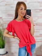 Alján megkötős, dupla fodros ujjú felső S-M