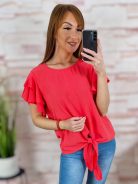 Alján megkötős, dupla fodros ujjú felső S-M