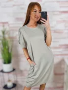 Puffos és rövid ujjú, zsebes ruha M-L-XL