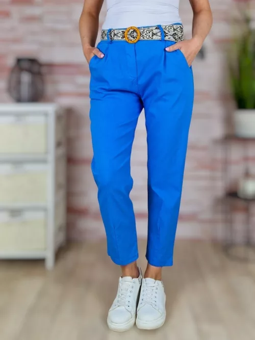 Hímzett öves, gumis derekú, bővebb szárú nadrág M-L-XL