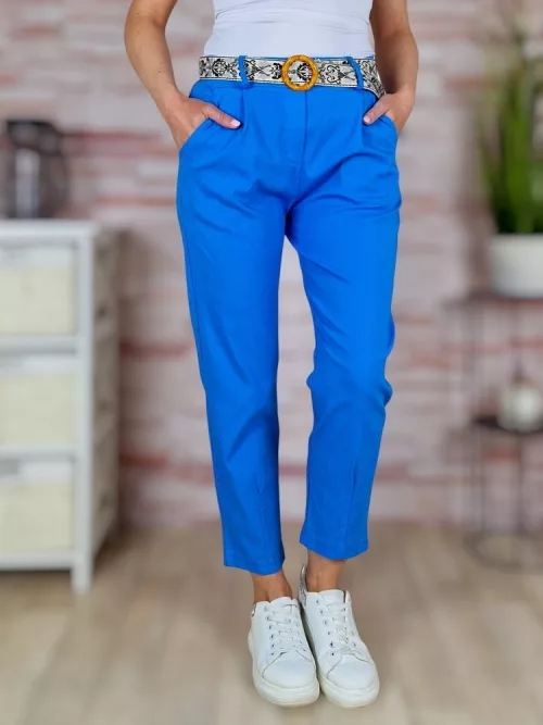 Hímzett öves, gumis derekú, bővebb szárú nadrág M-L-XL