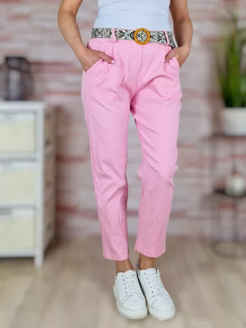 Hímzett öves, gumis derekú, bővebb szárú nadrág M-L-XL