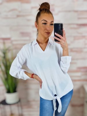   Alján megkötős, roll-up ujjú, bő fazonú felső S-M,L-XL