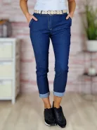 Farmerhatású, öves, zsebnél fodros nadrág S-XXL