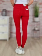 Csőszárú, pamut, skinny piros nadrág 26-32-ig