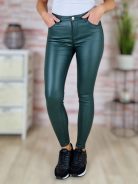 Push-up, olajzöld műbőr nadrág 26-32-ig